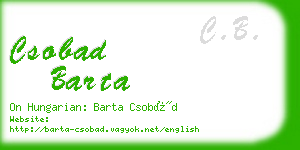 csobad barta business card